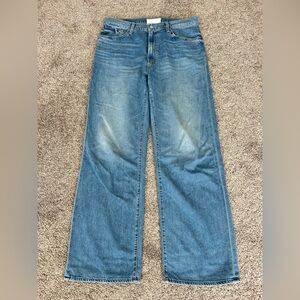 MOTHER Blue Denim Dodger Sneak Jeans